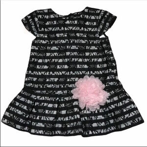 Pippa & Julie Floral Lace Striped Peplum Top Sz 4